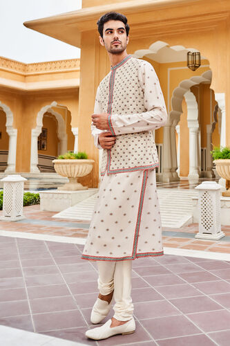 Darsa Nehru Jacket - Ivory, Ivory, image 2